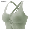 Brassière de sport zippée verte LYN BEAUTY