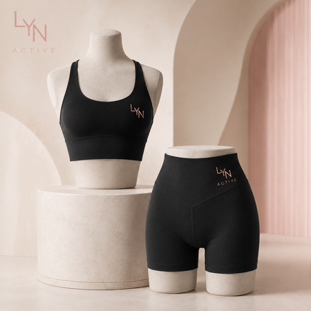 Ensemble sport femme brassière et short noir — LYN Active