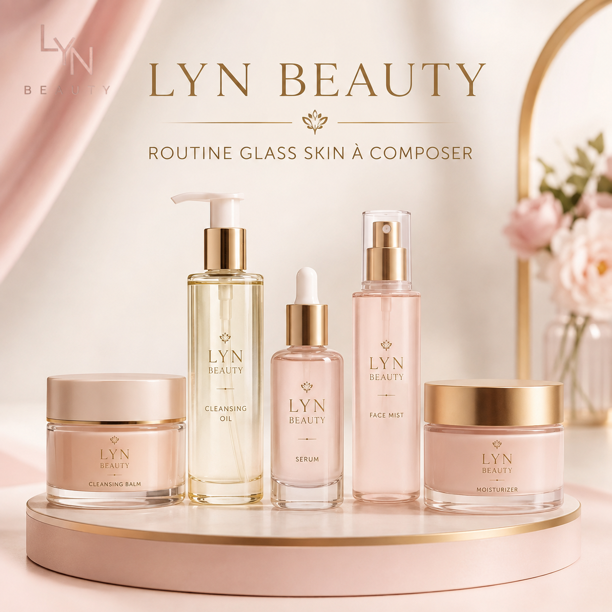 Routine Glass Skin à Composer — Soins Visage — LYN Beauty™ — logo LYN Beauty